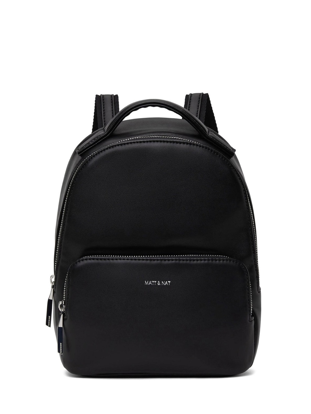 Matt & Nat Black Compact Vegan Leather Backpack
